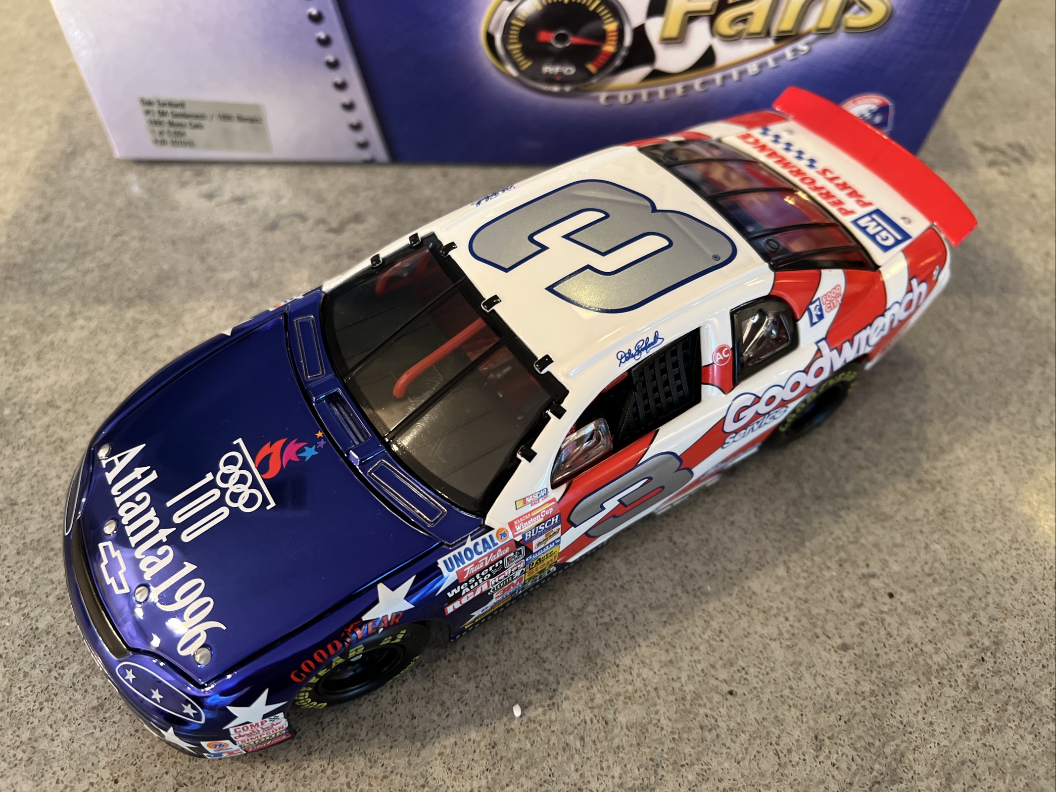 1996 Dale Earnhardt #3 Goodwrench/Olympics Color Chrome - Action 1:24