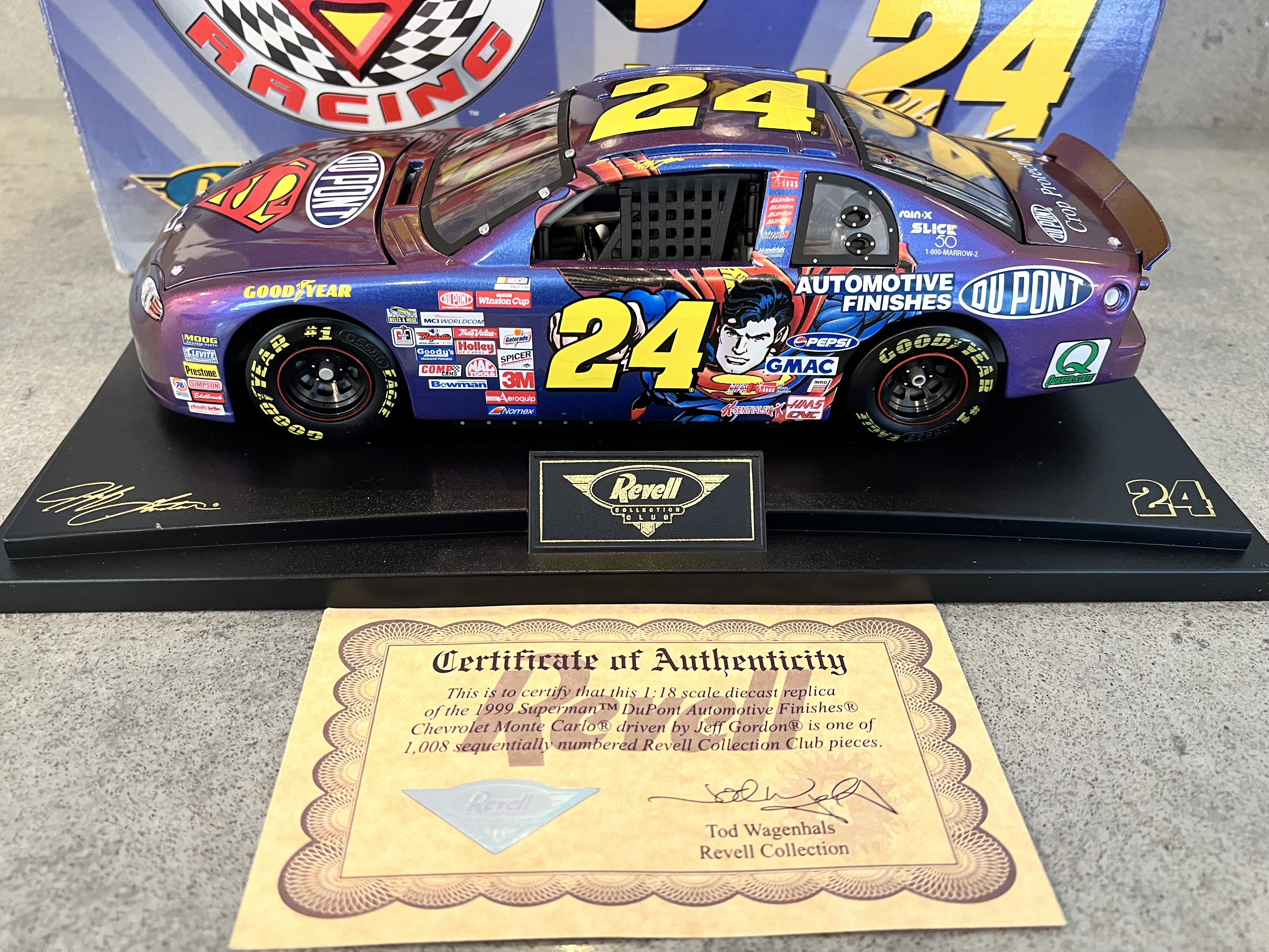 1999 Jeff Gordon #24 Superman 1:18 Revell