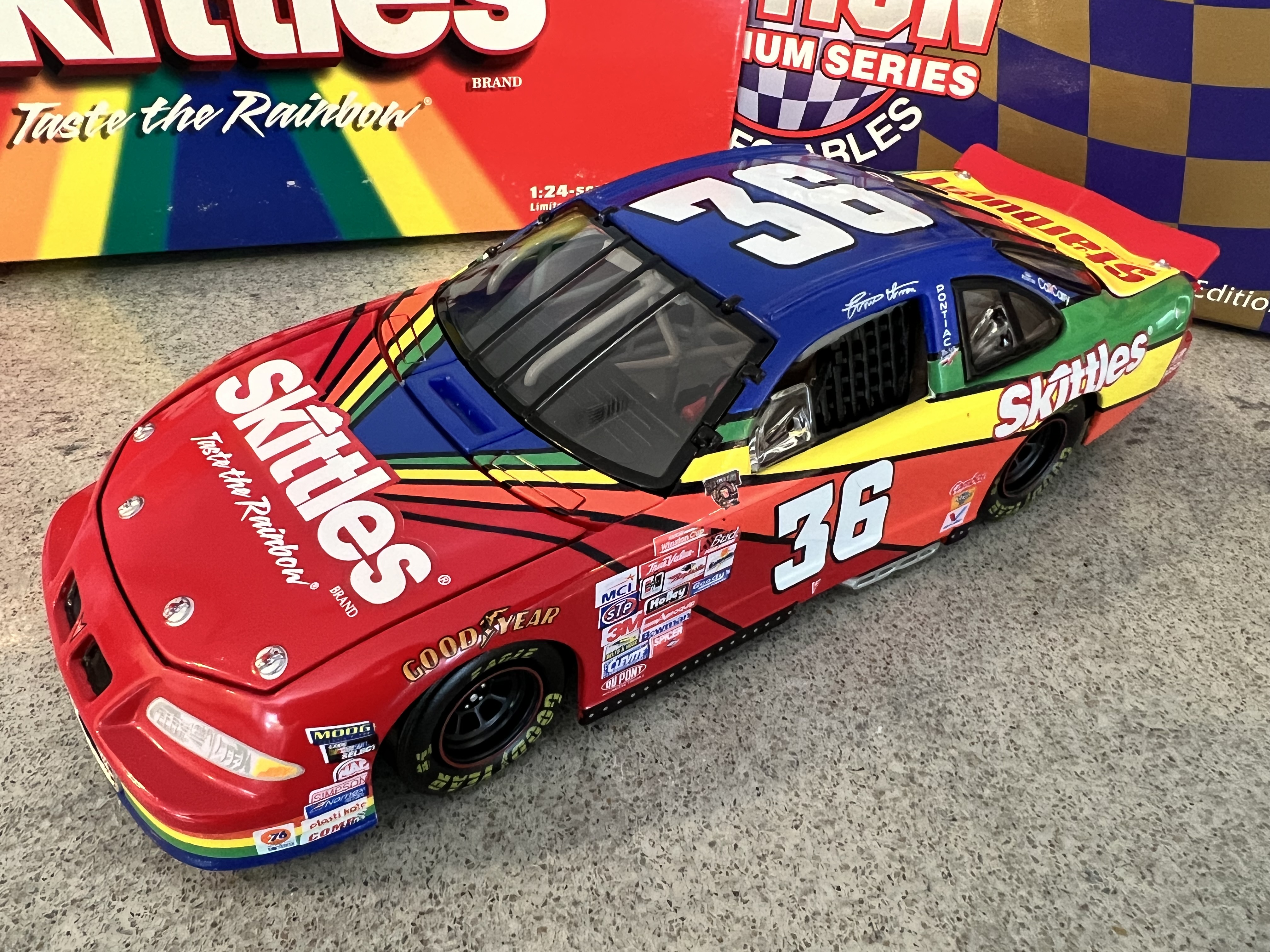 1998 Ernie Irvan #36 Skittles Pontiac Action 1:24