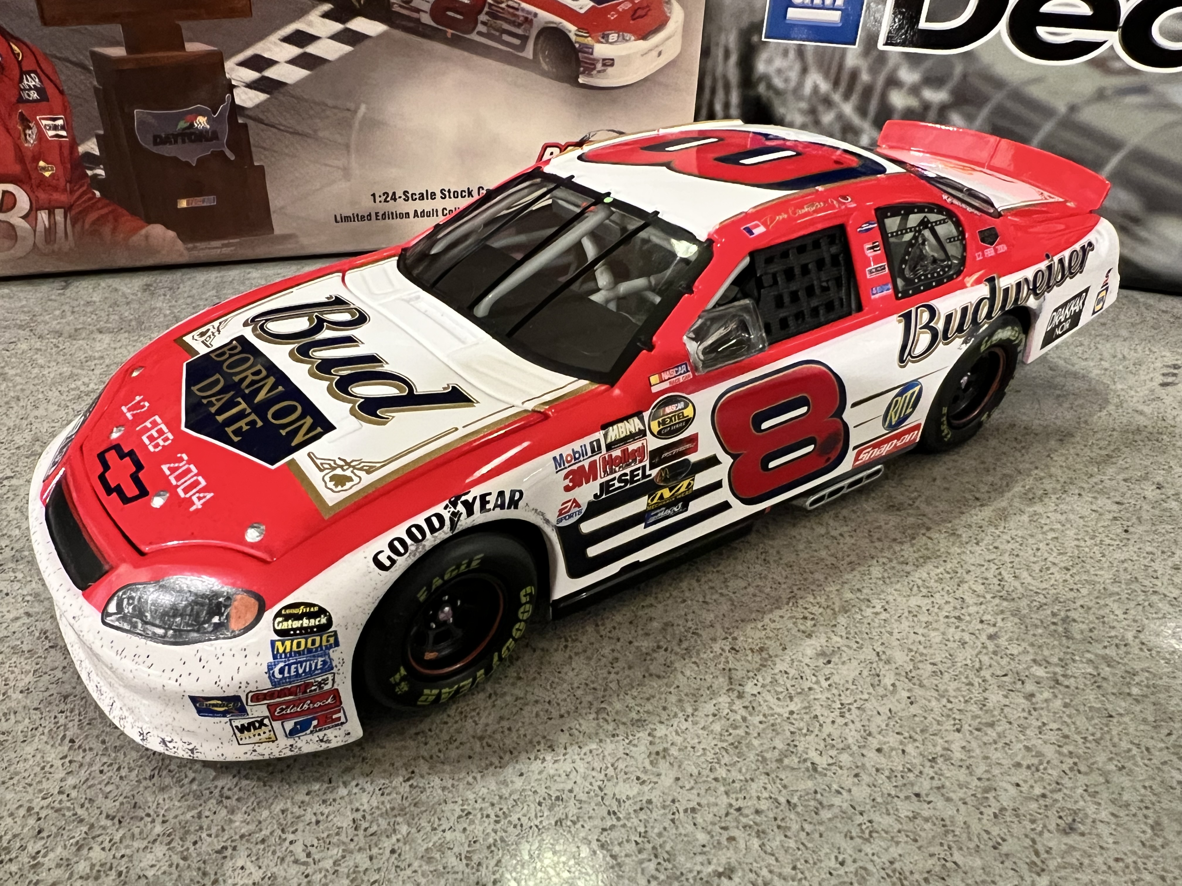 2004 Dale Earnhardt Jr #8 Budweiser  Born On Date, Race Version, Twin 125 Race Win - 1:24 Action GM Dealers 1 of 3504