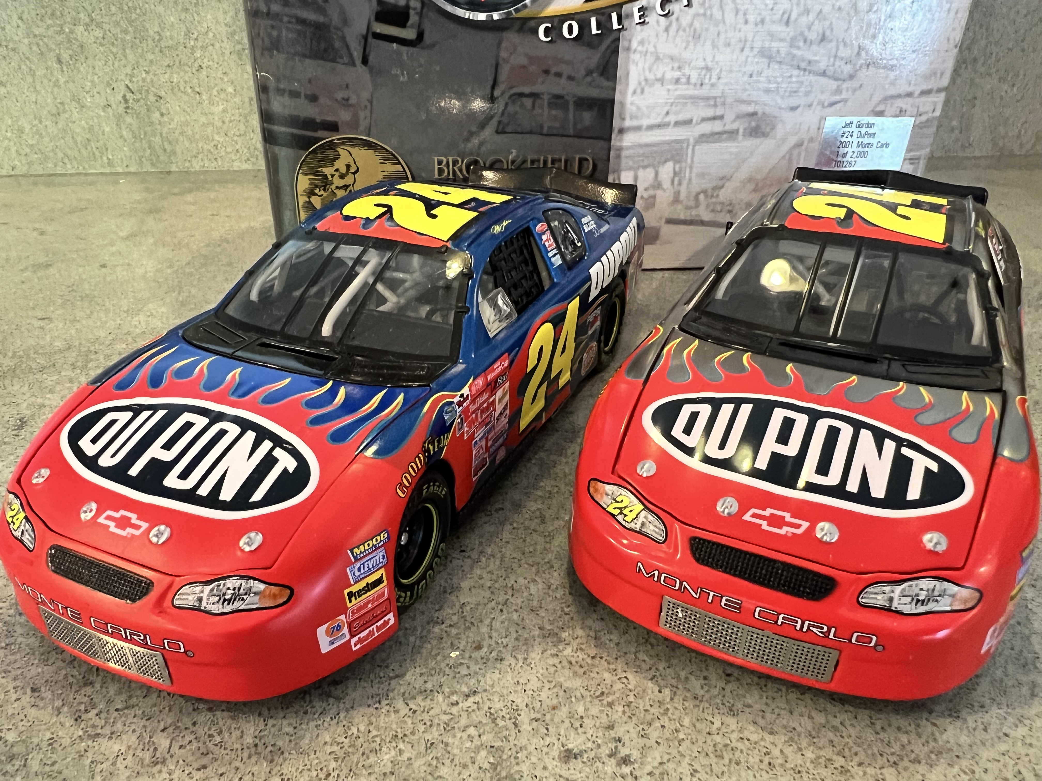 2001 Jeff Gordon #24 Dupont two car set - Broookfiled Collectors Guide 1:24