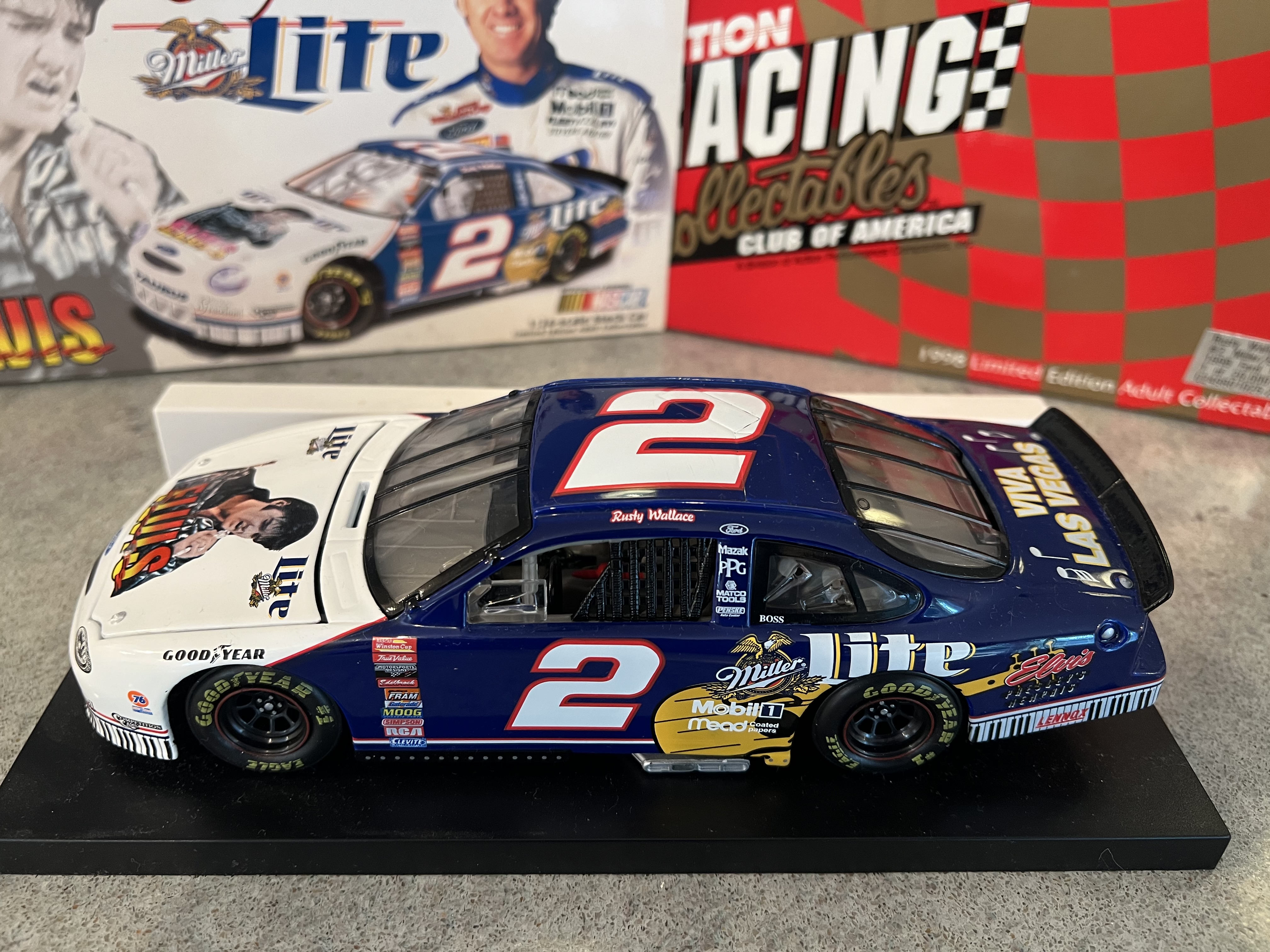 1998 Rusty Wallace #2 Miller / Elvis Ford Taurus - Action 1 of 20,000