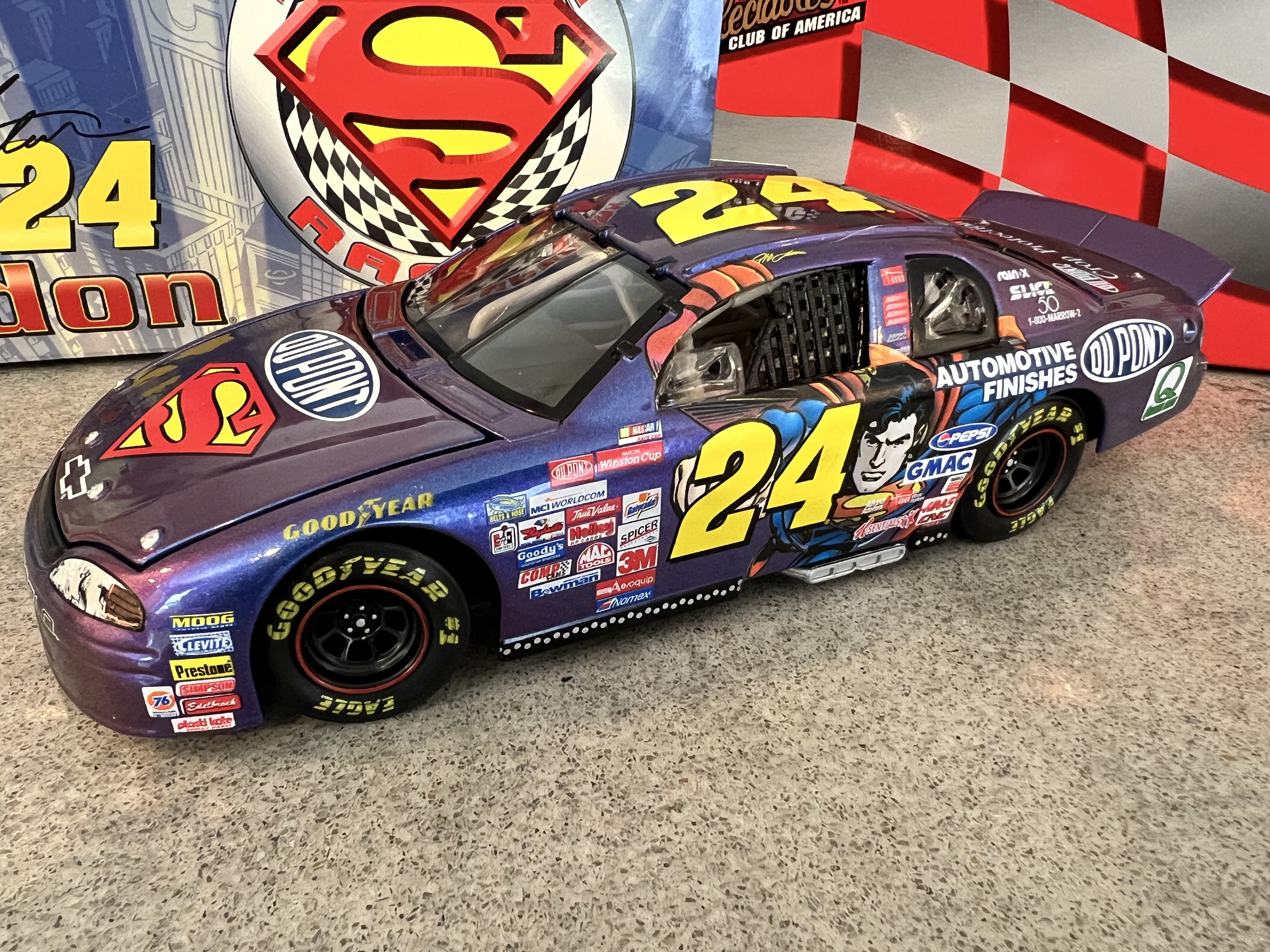 1999 Jeff Gordon #24 Dupont/Superman Monte Carlo Action 1:24 CW Bank