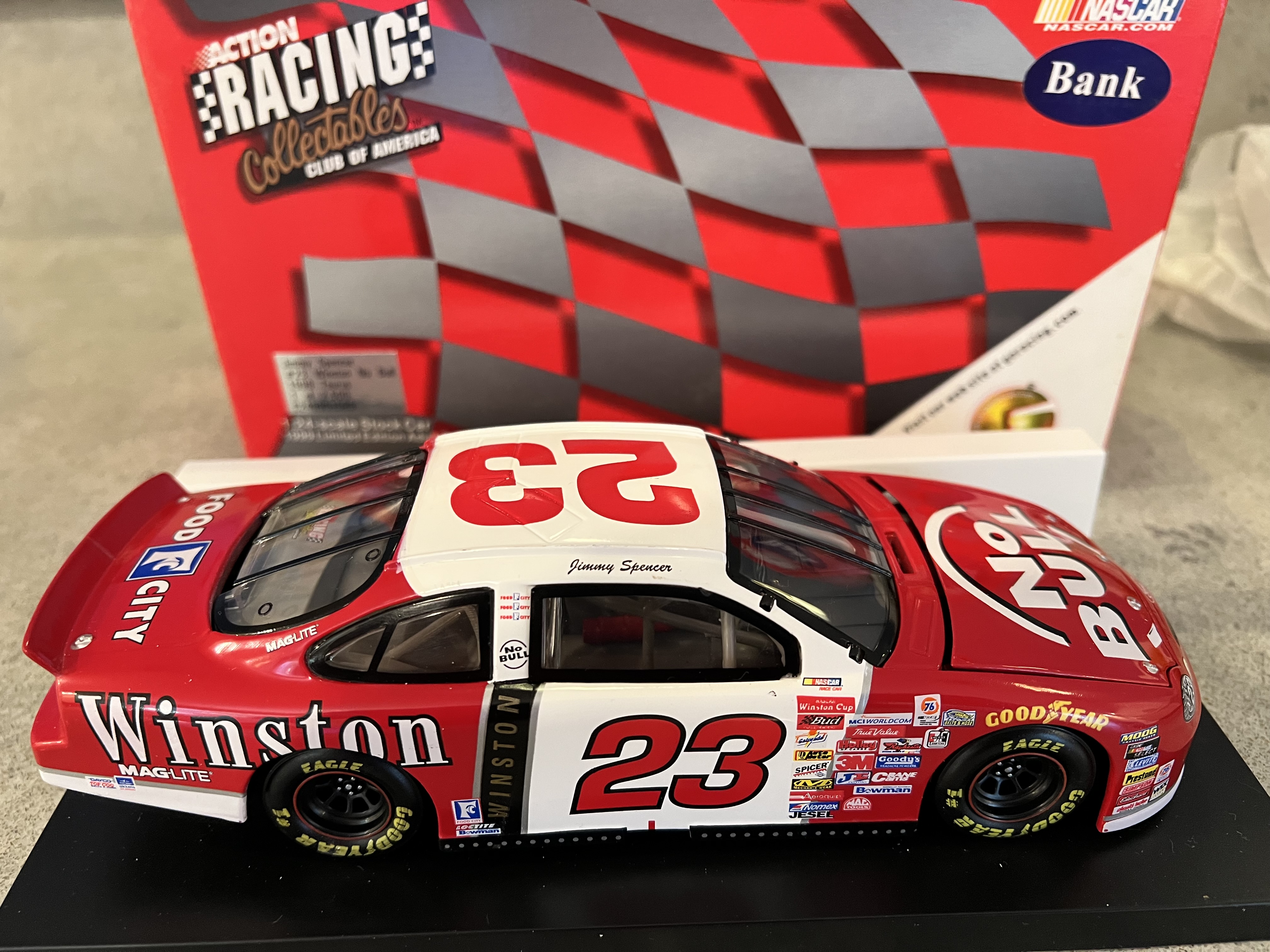 1999 Jimmy Spencer #23 Winston No Bull Taurus - Action Bank 1:24