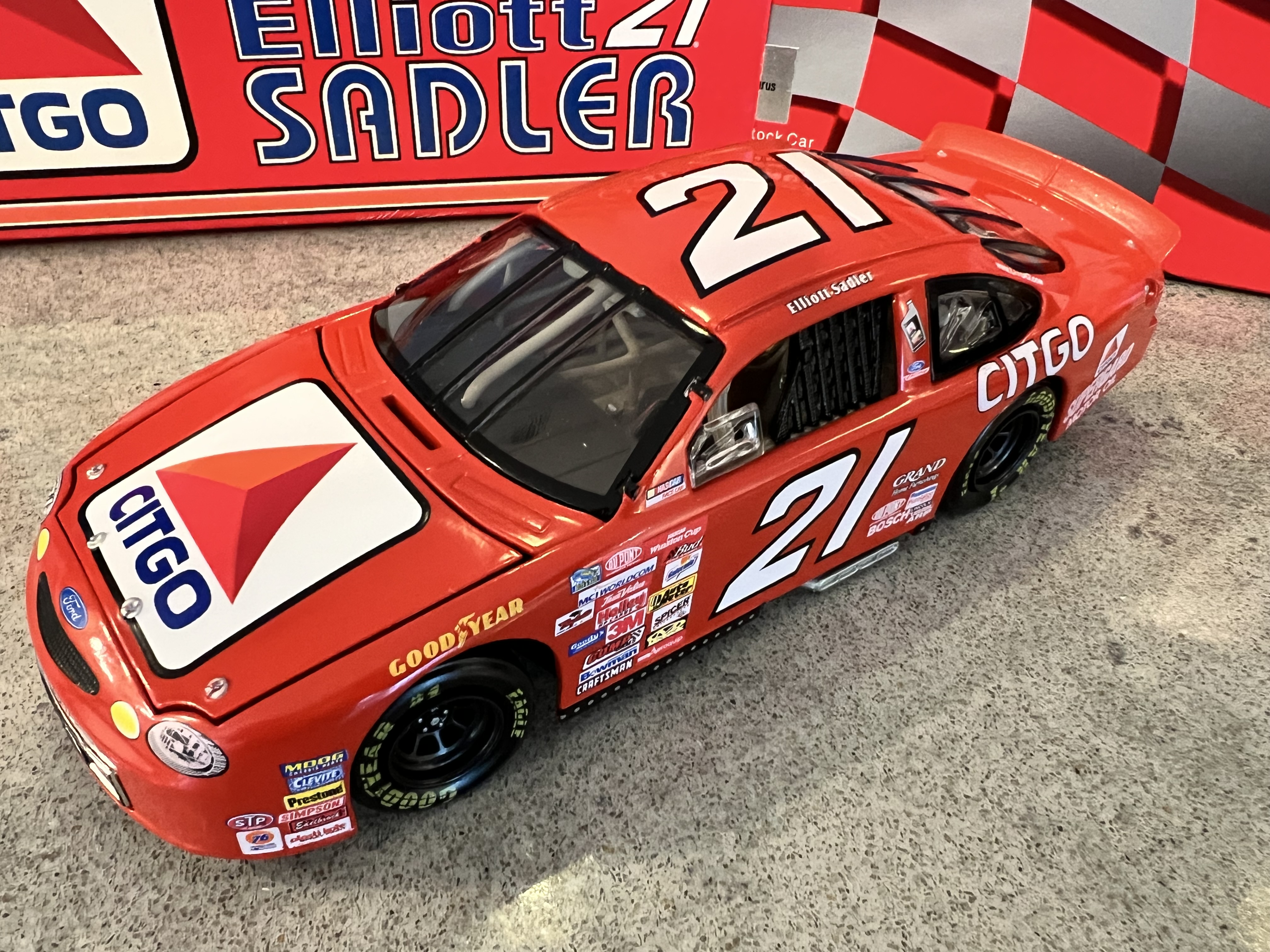 1999 Elliot Sadler #21 Citgo Ford Clear Window Bank - Action 1 of 1000