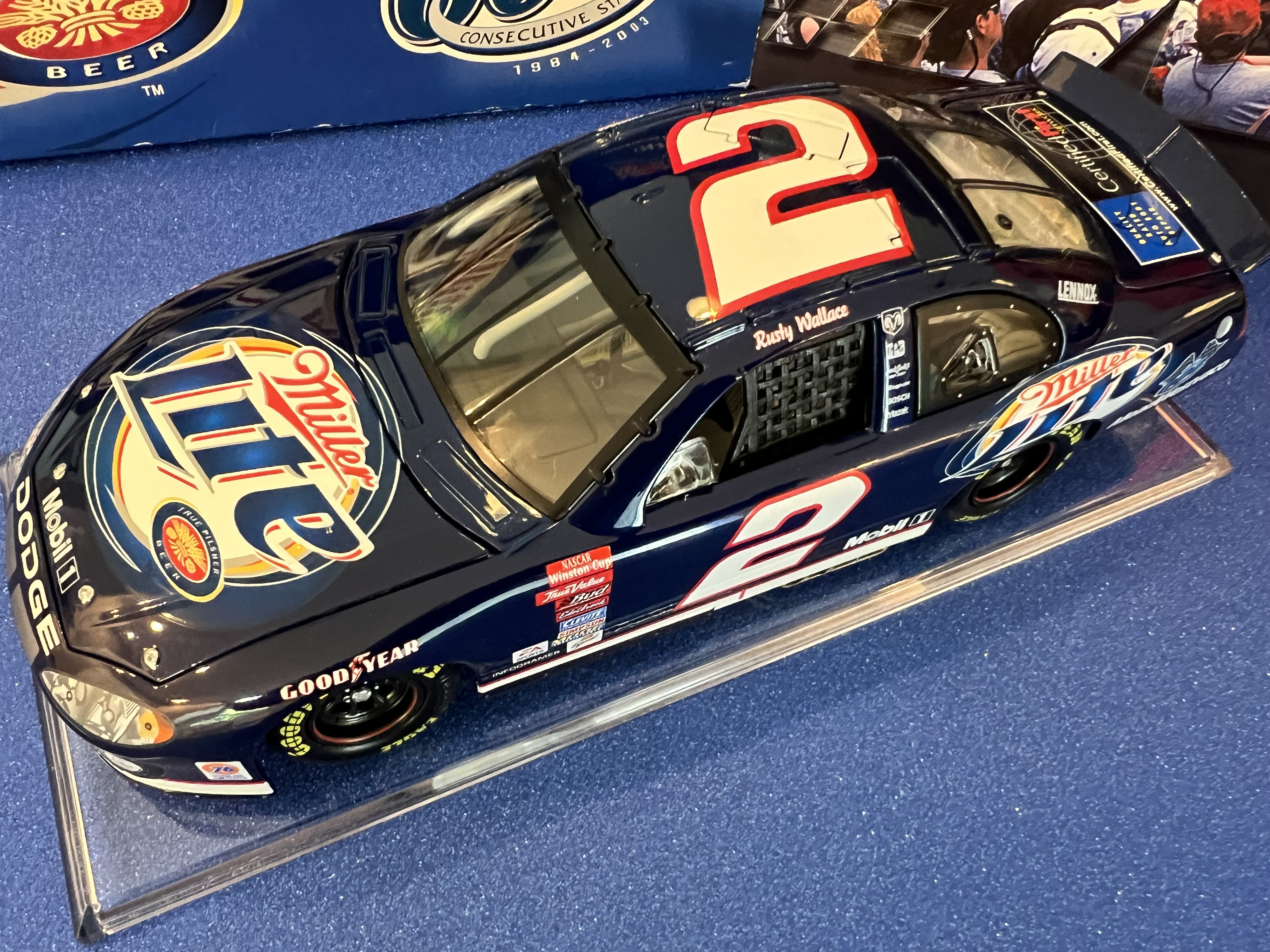 2003 Rusty Wallace #2 Miller Lite / 600 Consecutive Starts - Action Club Car 1 of 600