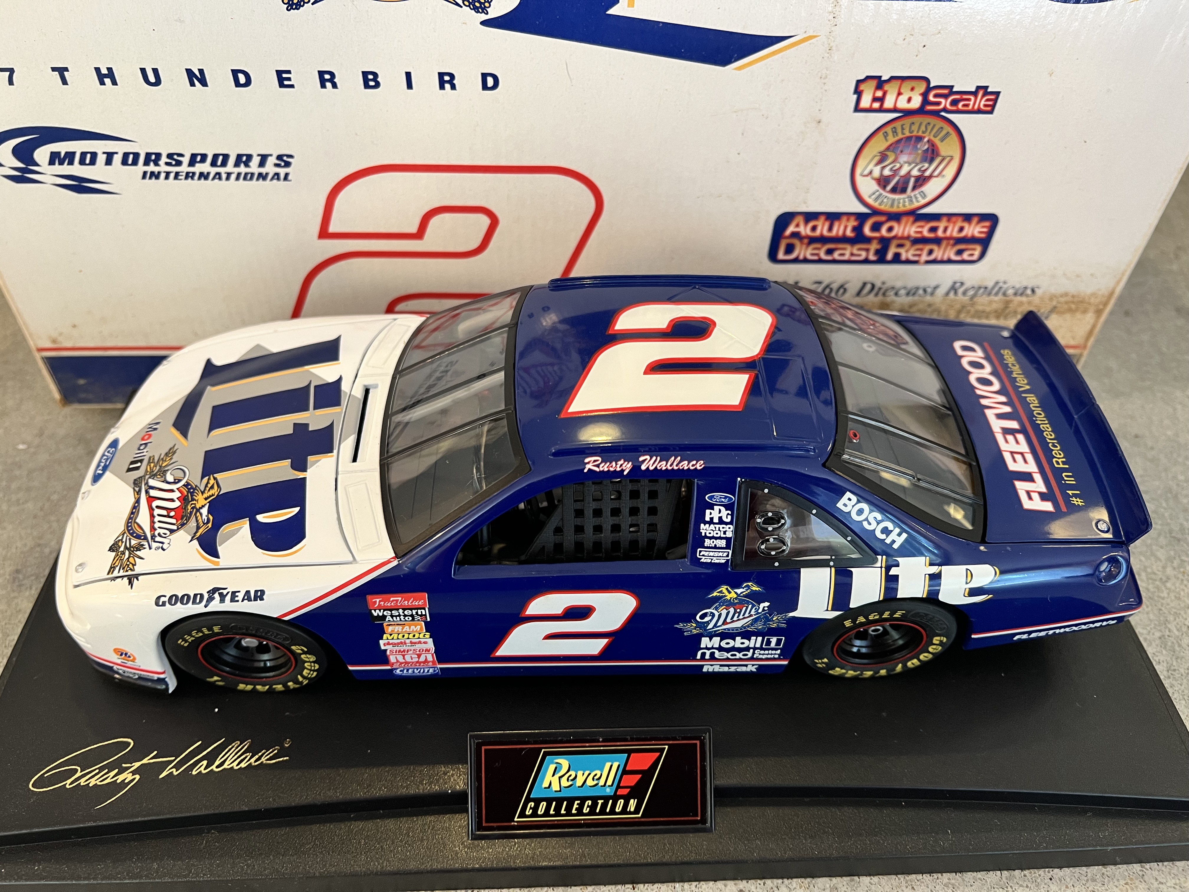 1997 Rusty Wallace Miller Lite Thunderbird - Recvell 1:18